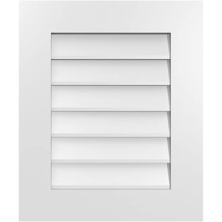 Ekena Millwork Vertical Surface Mount PVC Gable Vent: Non-Functional, w/ 3-1/2"W x 1"P Standard Frame, 20"W x 24"H GVPVE20X2401SN